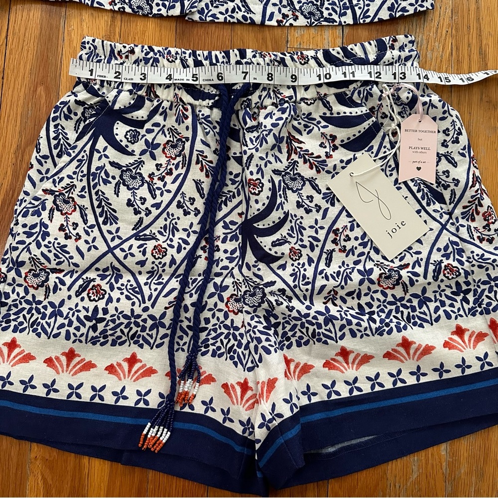 Joie Boho Batik Print Pattern Linen Blend Shorts … - image 5